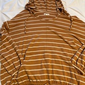 Maurices Brown/Gold and White Striped Hoodie